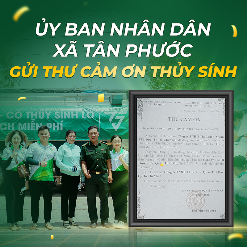 Thư cảm ơn gửi Thủy Sính